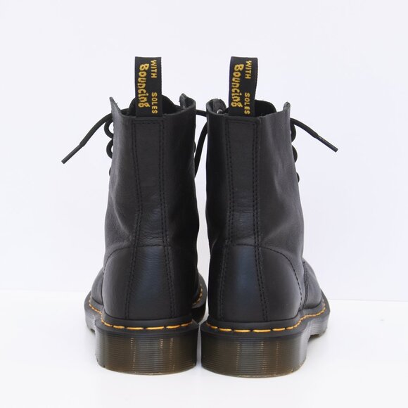Dr. Martens Black Combat Boots Pascal Virginia Leather Lace Up Women Sz 7 US - Picture 7 of 15
